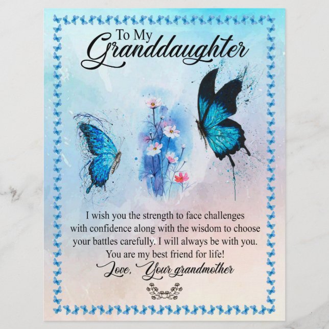 Granddaughter Gift | Love Grandmother Family Group Custom Letterhead (Front)
