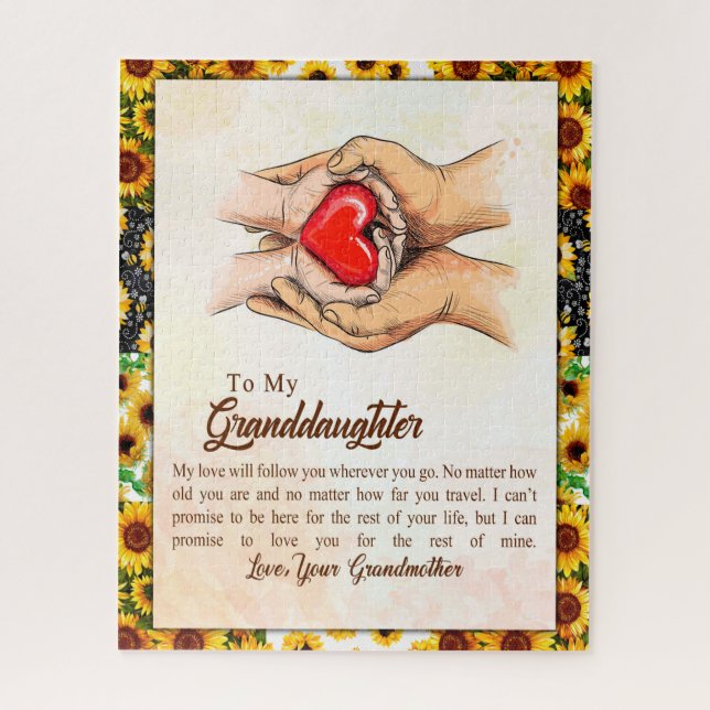 Granddaughter Gift | Love Grandmother Family Group Jigsaw Puzzle (Vertical)