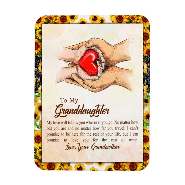 Granddaughter Gift | Love Grandmother Family Group Magnet (Vertical)