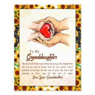 Granddaughter Gift   Love Grandmother Family Group Photo Print