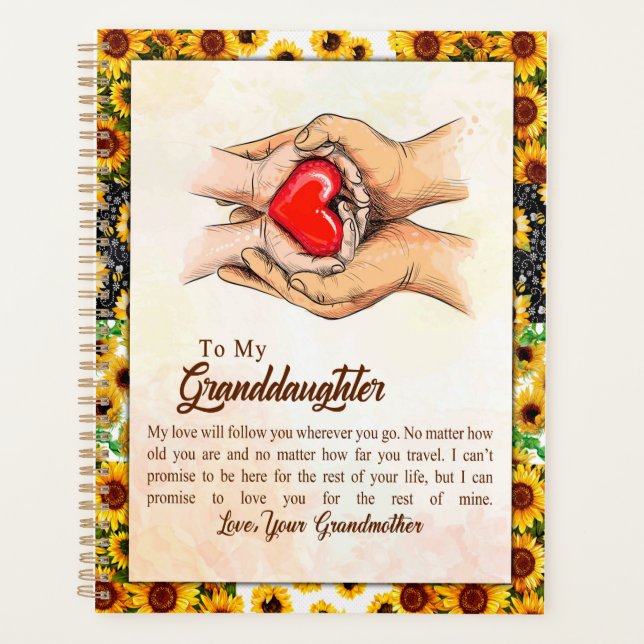 Granddaughter Gift | Love Grandmother Family Group Planner (Front)