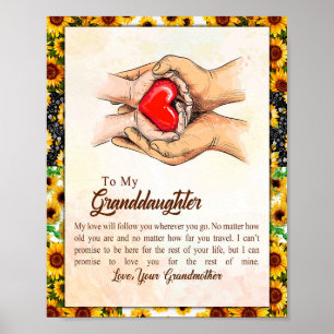 Granddaughter Gift Love Grandmother Family Group Poster