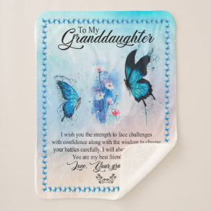 Granddaughter Gift Love Grandmother Family Group Sherpa Blanket