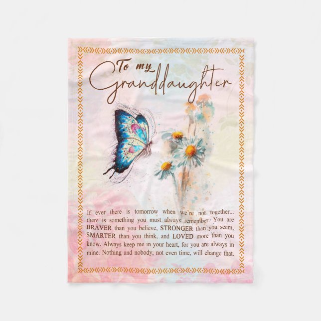 Granddaughter Gifts | From Grandpa Grandma Family Fleece Blanket (Front)