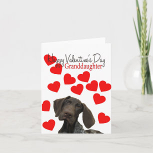 Granddaughter Glossy Grizzly Valentine Puppy Love Holiday Card