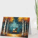 Granddaughter & Grandma Custom Birthday Card<br><div class="desc">This whimsical autumn greeting card captures a tender moment of love and togetherness, featuring two figures on a park bench beneath golden birch trees. Perfect for birthdays or any special occasion, this design celebrates the warmth of relationships and the joy of shared time. The front is fully customisable, allowing you...</div>