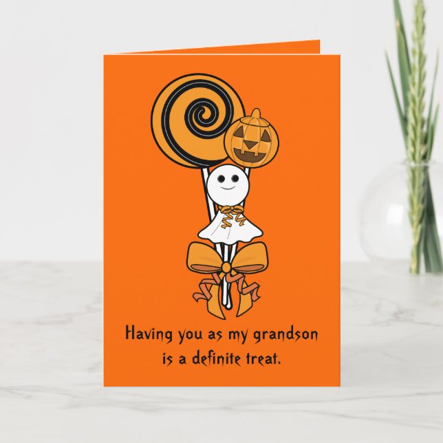 Granddaughter Halloween Card: Three Sweet Treats Card (Front)