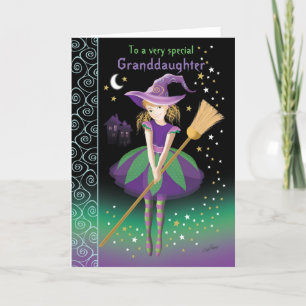 Granddaughter, Halloween Tween Witch Card