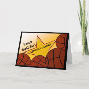 Granddaughter - Happy Birthday Basketball Loving Card