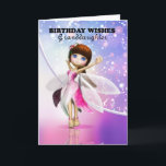 Granddaughter, Happy Birthday cute fairy dancing Card<br><div class="desc">A cute fairy dances making magical sparkles flow in the air,  on a pretty blended background with sparkle bokeah lights. Great for that special young one who adores fairies.</div>