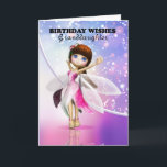 Granddaughter, Happy Birthday cute fairy dancing Card<br><div class="desc">A cute fairy dances making magical sparkles flow in the air,  on a pretty blended background with sparkle bokeah lights. Great for that special young one who adores fairies.</div>