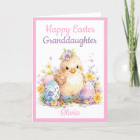 Granddaughter Happy Easter Chick Egg Cute