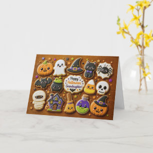 Granddaughter Happy Halloween Cute Cookie Card