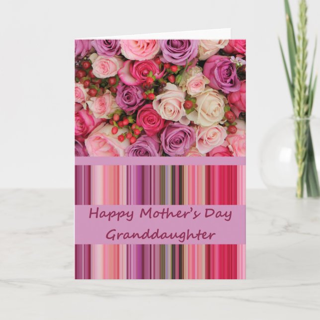 granddaughter  Happy Mother's Day rose card (Front)