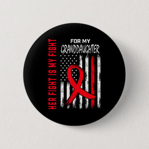 Granddaughter Heart Disease Awareness Month Produc 6 Cm Round Badge