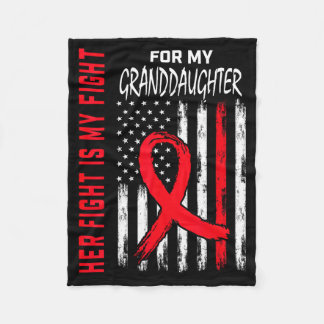 Granddaughter Heart Disease Awareness Month Produc Fleece Blanket