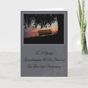Granddaughter & Her Husband 2nd Anniversary Card