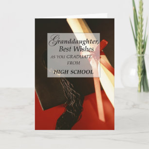 Granddaughter High School Graduation Wishes Card