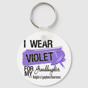 Granddaughter Hodgkins Lymphoma Ribbon Key Ring