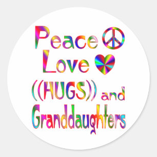 Granddaughter Hugs Classic Round Sticker