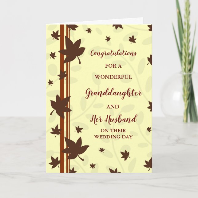 Granddaughter & Husband Wedding Congratulations Card (Front)