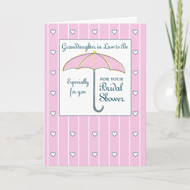 Granddaughter in Law To Be Bridal Shower Pink Card (Front)