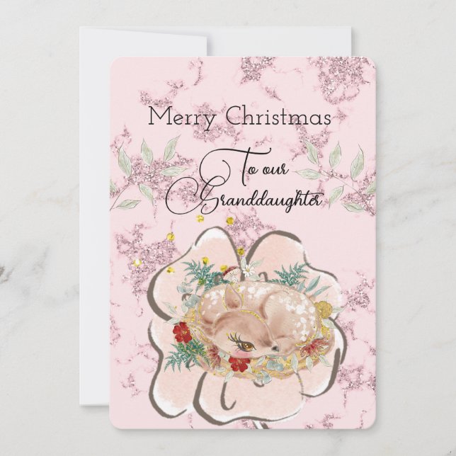 Granddaughter Little Deer Christmas Wishes (Front)