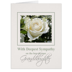 Granddaughter  loss Rose sympathy Card