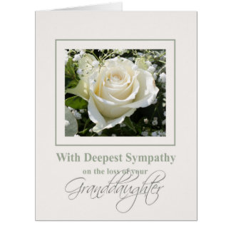 Granddaughter  loss Rose sympathy Card
