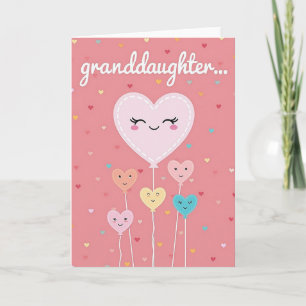 Granddaughter Love Hearts Card