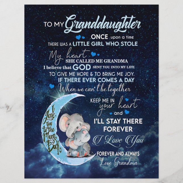 Granddaughter Lovers | Letter To My Granddaughter Custom Letterhead (Front)