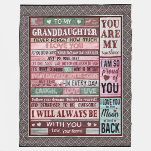 Granddaughter Lovers   Letter To My Granddaughter Fleece Blanket