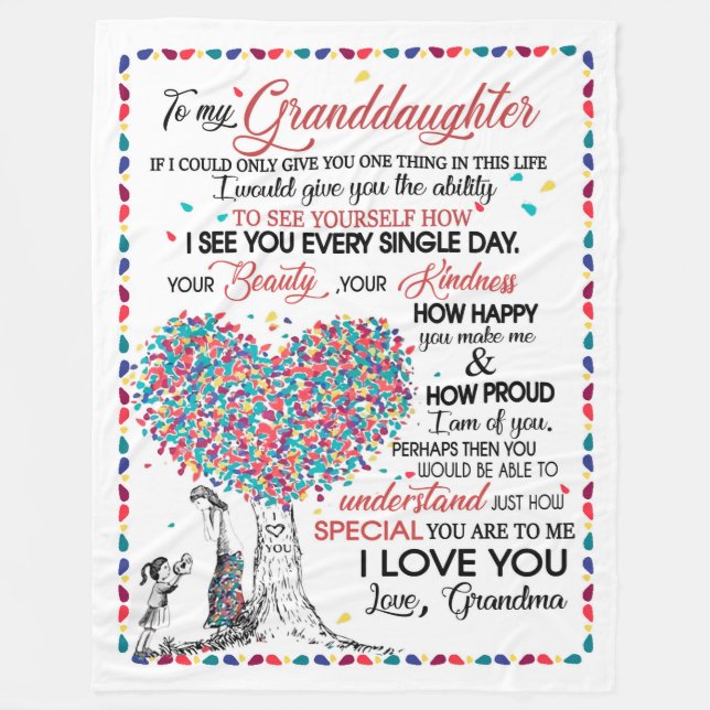 Granddaughter Lovers | Letter To My Granddaughter Fleece Blanket (Front)