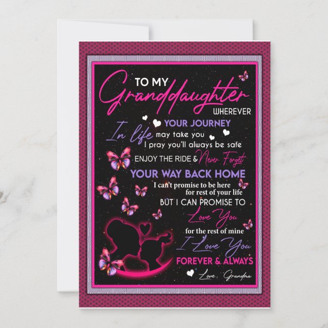 Granddaughter Lovers | Letter To My Granddaughter Invitation (Front)