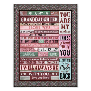 Granddaughter Lovers Letter To My Granddaughter Photo Print