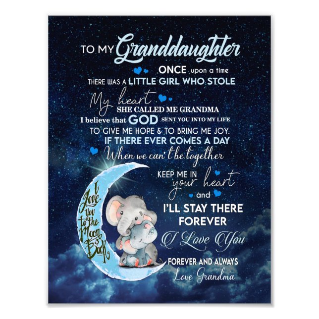 Granddaughter Lovers | Letter To My Granddaughter Photo Print (Front)