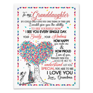 Granddaughter Lovers   Letter To My Granddaughter Photo Print