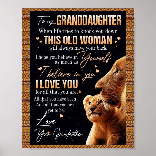 Granddaughter Lovers | Letter To My Granddaughter Poster (Front)
