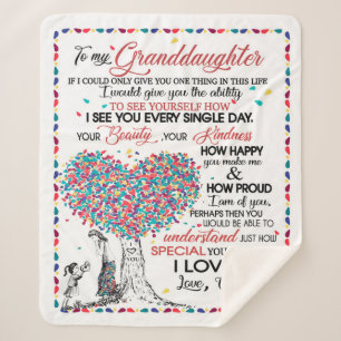 Granddaughter Lovers   Letter To My Granddaughter Sherpa Blanket