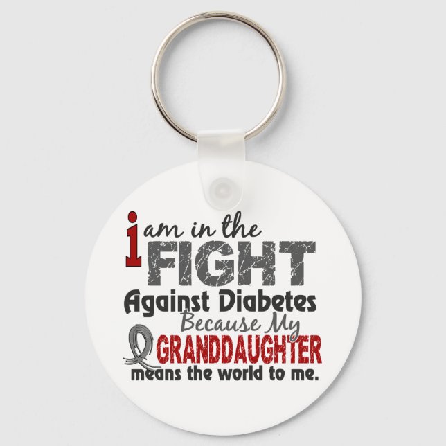 Granddaughter Means World To Me Diabetes Key Ring (Front)