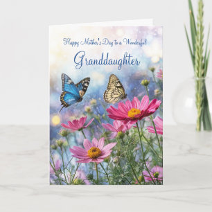 Granddaughter Mothers Day with Garden Flowers Card