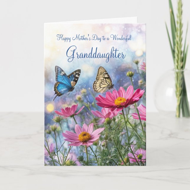 Granddaughter Mothers Day with Garden Flowers  Card (Front)