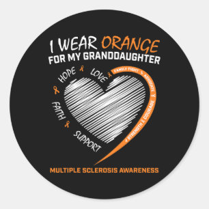 Granddaughter Multiple Sclerosis Apparel Ms Awaren Classic Round Sticker