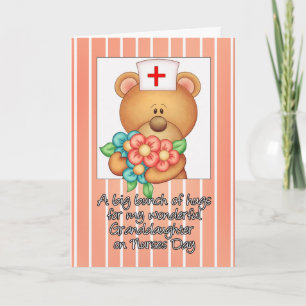 Granddaughter Nurses Day Card With Nurse Teddy Be