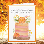Granddaughter October Birthday Marigolds on Cake Card<br><div class="desc">This watercolor October birthday cake is adorned in soft pinks and warm golds,  beautifully decorated with vibrant marigolds the flower of the month alongside delicate accents of goldenrods,  scabiosa pods,  and fresh greenery on a rustic wood cake plate. A lovely design to celebrate a cherished Granddaughter's special day.</div>