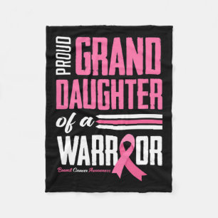 Granddaughter Of A Warrior Breast Cancer Awareness Fleece Blanket