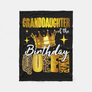 Granddaughter Of The Birthday Queen Women Bday Fleece Blanket