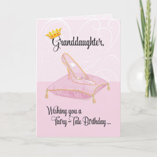 Granddaughter Pink Fairy-Tale Cinderella Birthday Card