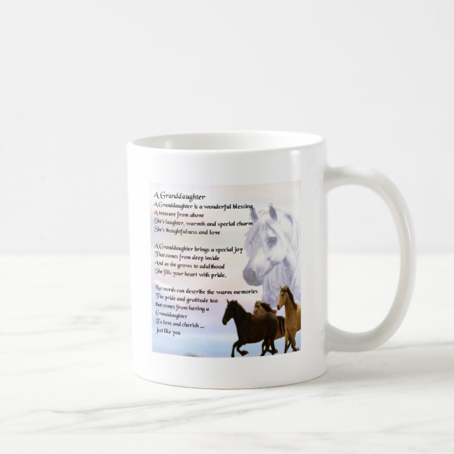 Granddaughter Poem - Horses Design Coffee Mug (Right)