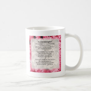 Granddaughter Poem - Pink Floral Design Coffee Mug